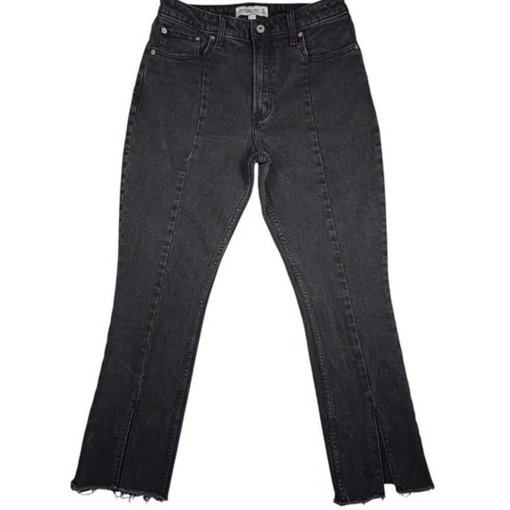 Abercrombie & Fitch Curve Love‎ High Rise Skinny Jeans Black Raw Hem 28